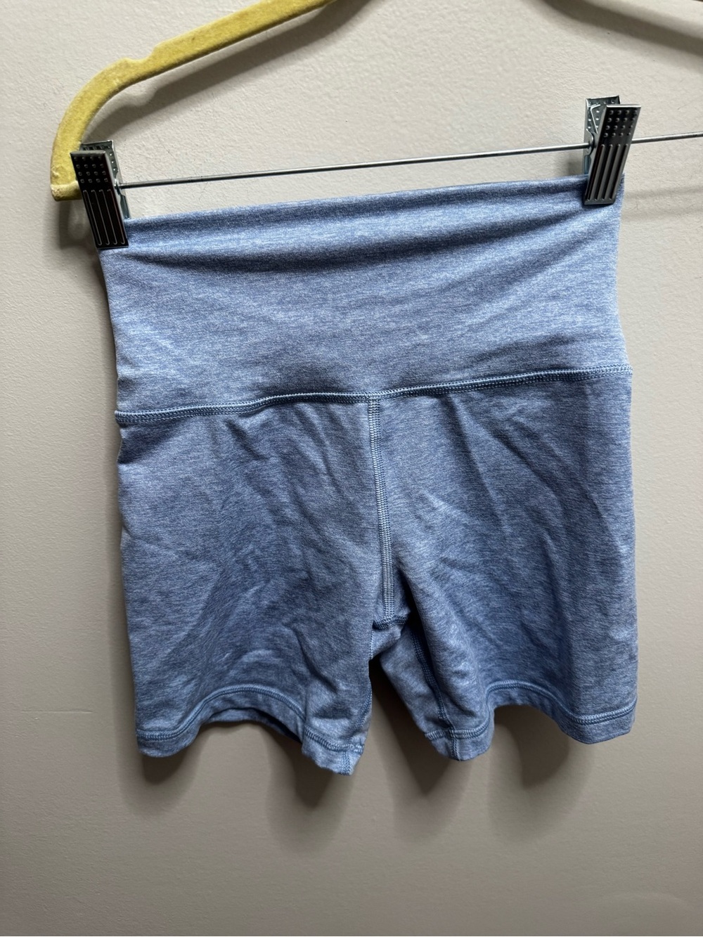 aerie Heathered Light Blue High-Waist Bike Shorts